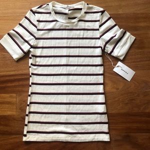 Frame 70-s variegated rib tee S, NWT